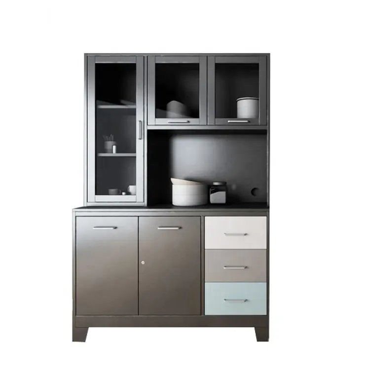 high gloss factory price steel kitchen cupboard metal kitchen cabinet