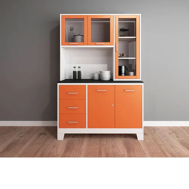 high gloss factory price steel kitchen cupboard metal kitchen cabinet