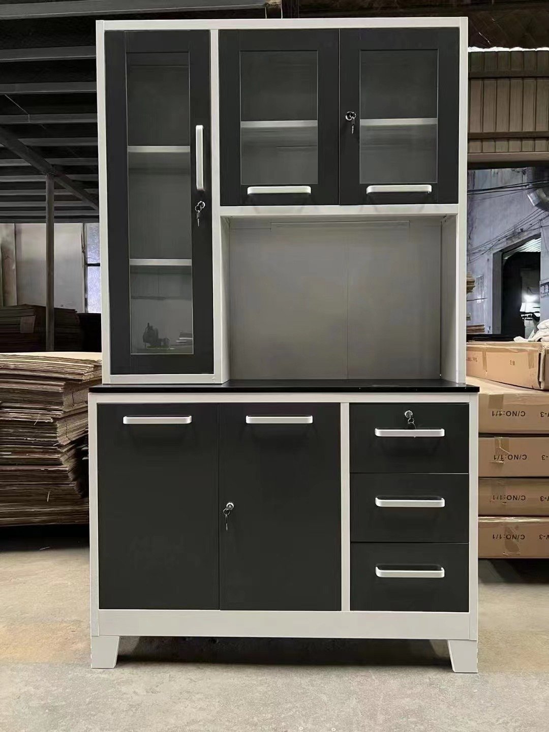 high gloss factory price steel kitchen cupboard metal kitchen cabinet