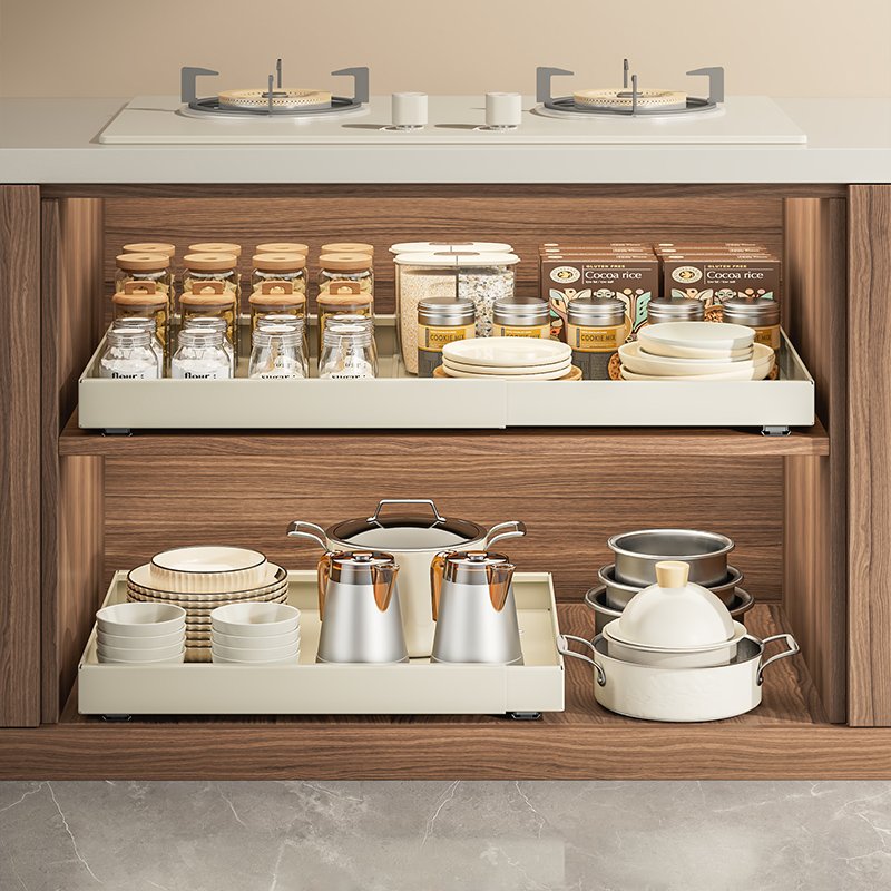 Hot selling kitchen cabinets sinks cutlery racks sliding shelves drawers cabinets space saving kitchen utensils baskets