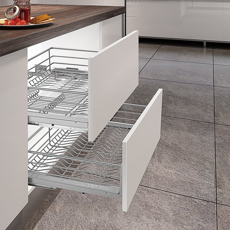 Pretty design kitchen cabinet slide wire storage drawer basket