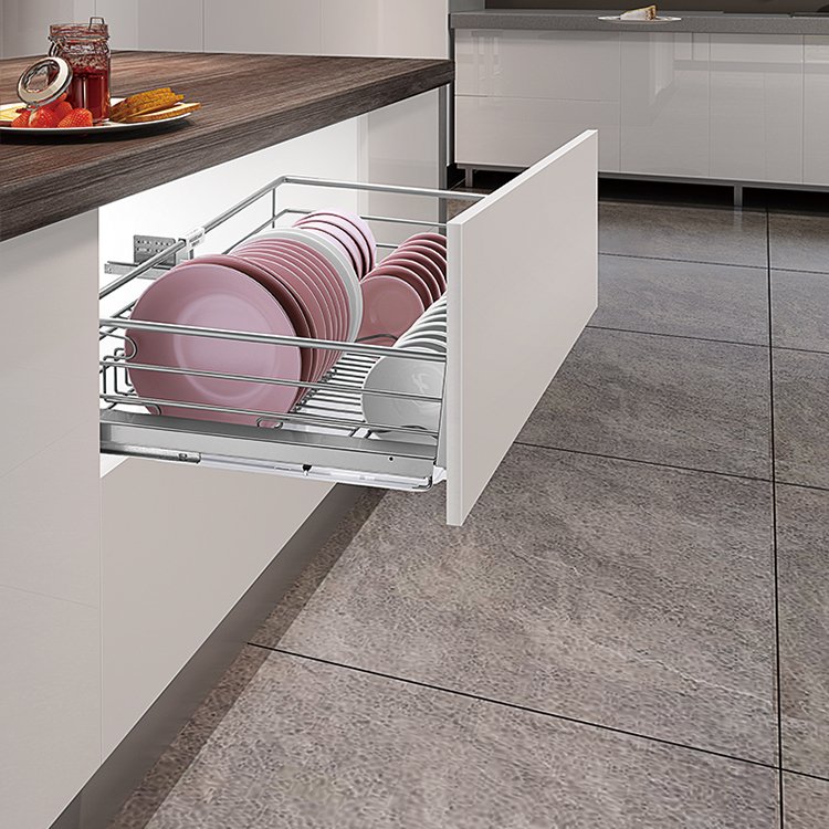 Pretty design kitchen cabinet slide wire storage drawer basket