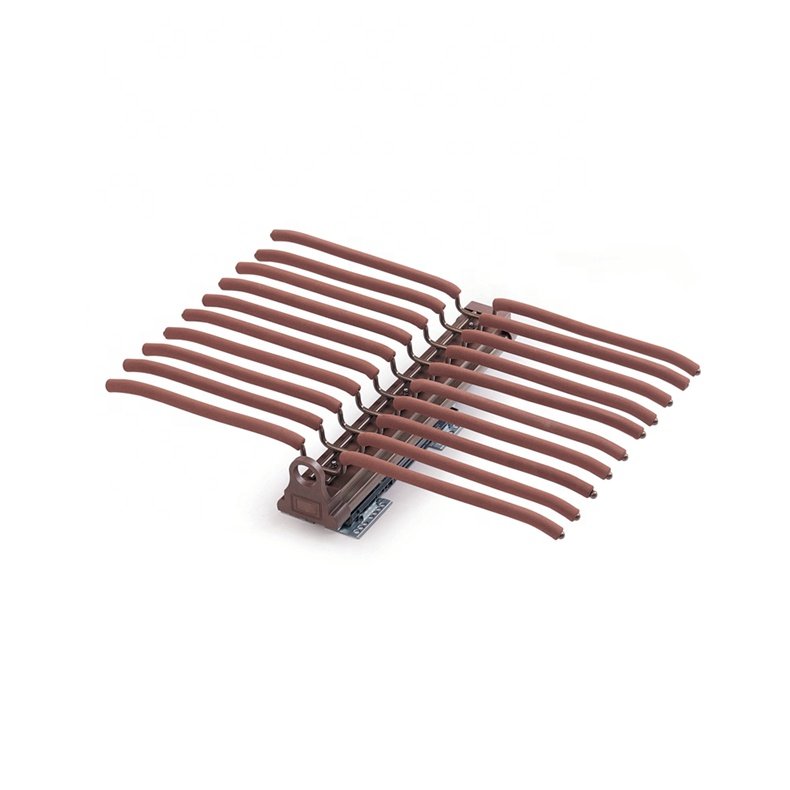 wardrobe storage accessories top mounted trousers rack two-row wooden color
