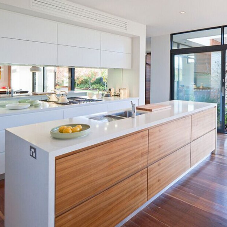 2022 AIS Contemporary Classic Design Home Furniture Custom Dark Walnut Built In Brown Kitchen Cabinets With Countertops Set