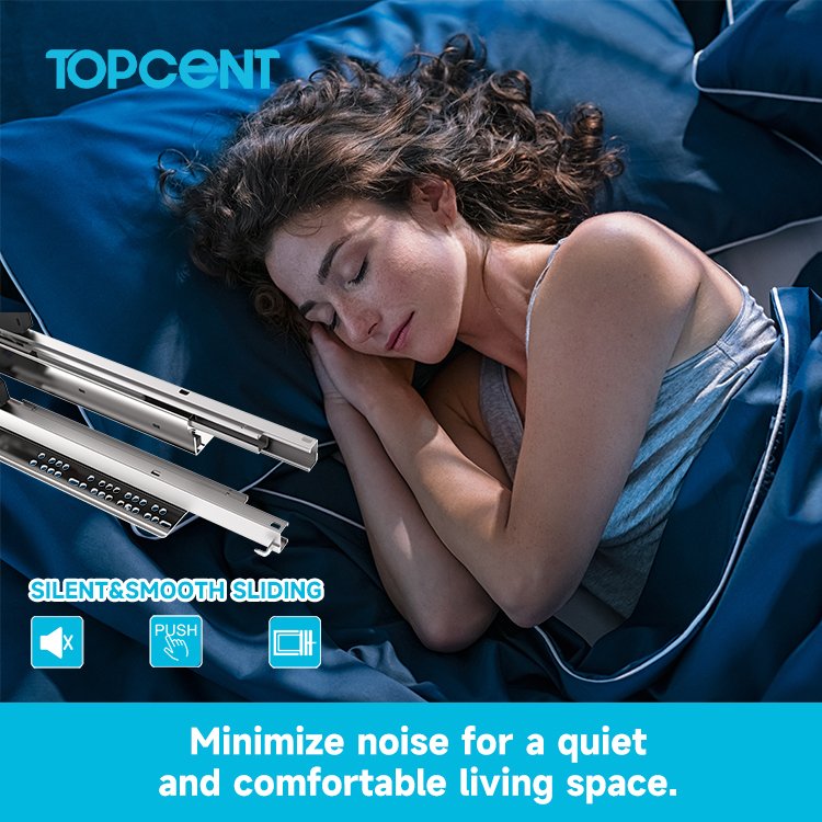 Topcent 3 Fold Damper Basket Channel Push To Open Hidden Telescopic Rails Soft Close Undermount Concealed