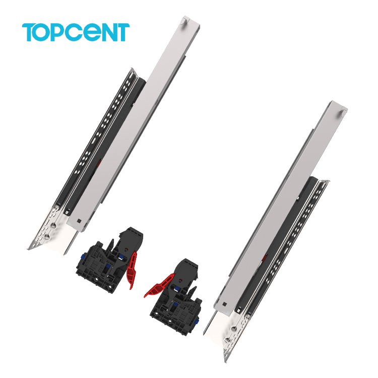 Topcent 3 Fold Damper Basket Channel Push To Open Hidden Telescopic Rails Soft Close Undermount Concealed