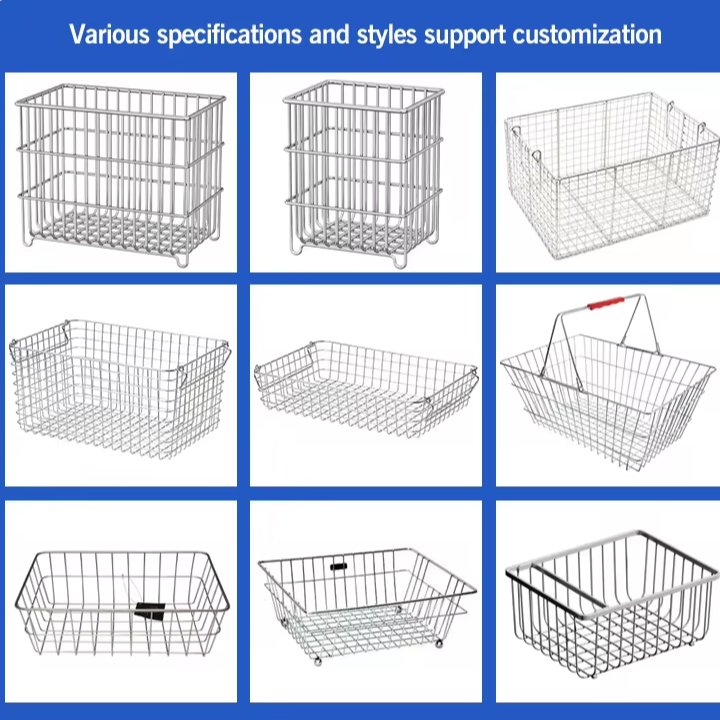 Stainless steel storage woven net basket Rustic-Style Tote Basket for Home Decor Customized wire mesh basket