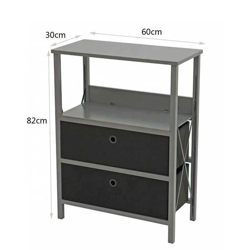 Modern Solid Wood Living Room Dresser with 2 Fabric Drawers Minimalist Style Cabinet for Home Farmhouse Use Entry Home Furniture