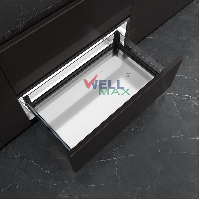 WELLMAX Furniture Accessories Stainless Steel Basket Pot Plates Organizer Kitchen Pull Out Drawer Storage Rack