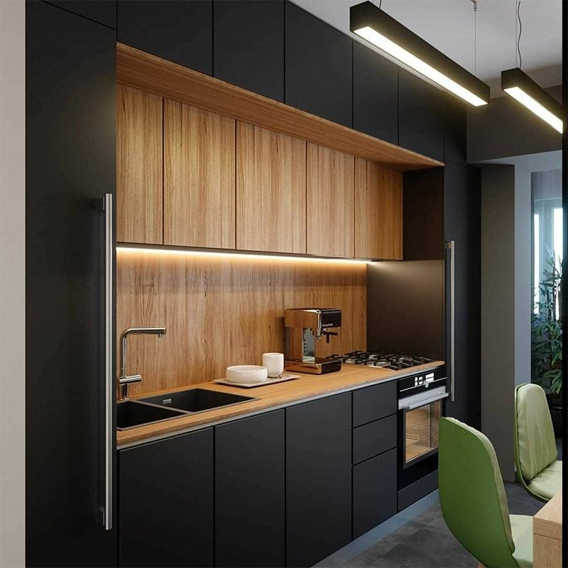 Lacquer Kitchen Cabinet Black Wood Kitchen Cabinet Luxury Adjustable Modern Furniture High Gloss Kitchen Cabinet Sink Base