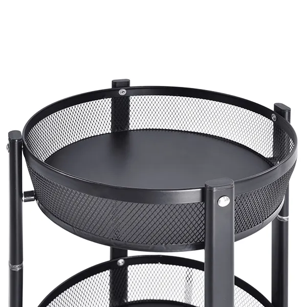 Hot New Product Foldable Kitchen 3 Layers Metal Storage Rack Vegetable And Fruit Display Rack Cold Storage Warehouse