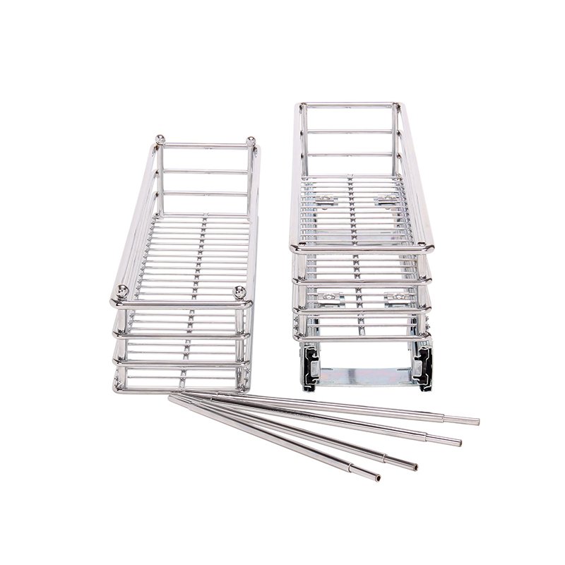 Top-Rated Double Layer Pull Down Kitchen Basket, Stainless Steel Cabinet Organizer for Space Saving - Best Seller