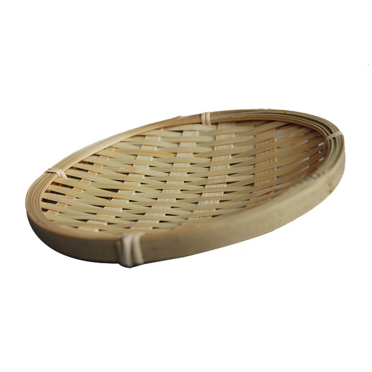 2023 Natural Bamboo Round Weaving Fruit Basket Storage Basket