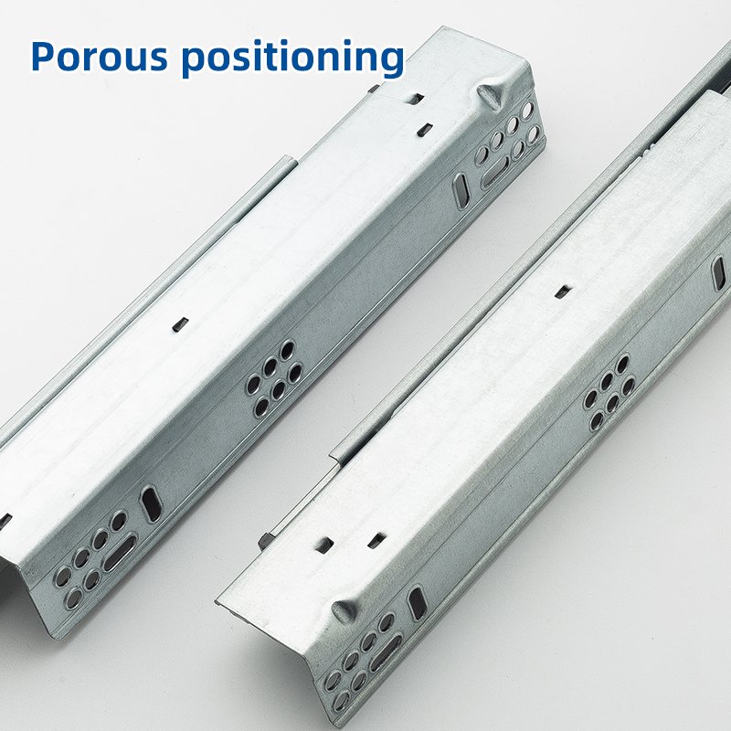 3 Fold Damper Basket Drawers Channel Hidden Telescopic Rail Push To Open Drawer Slide With 2D 3D Handles