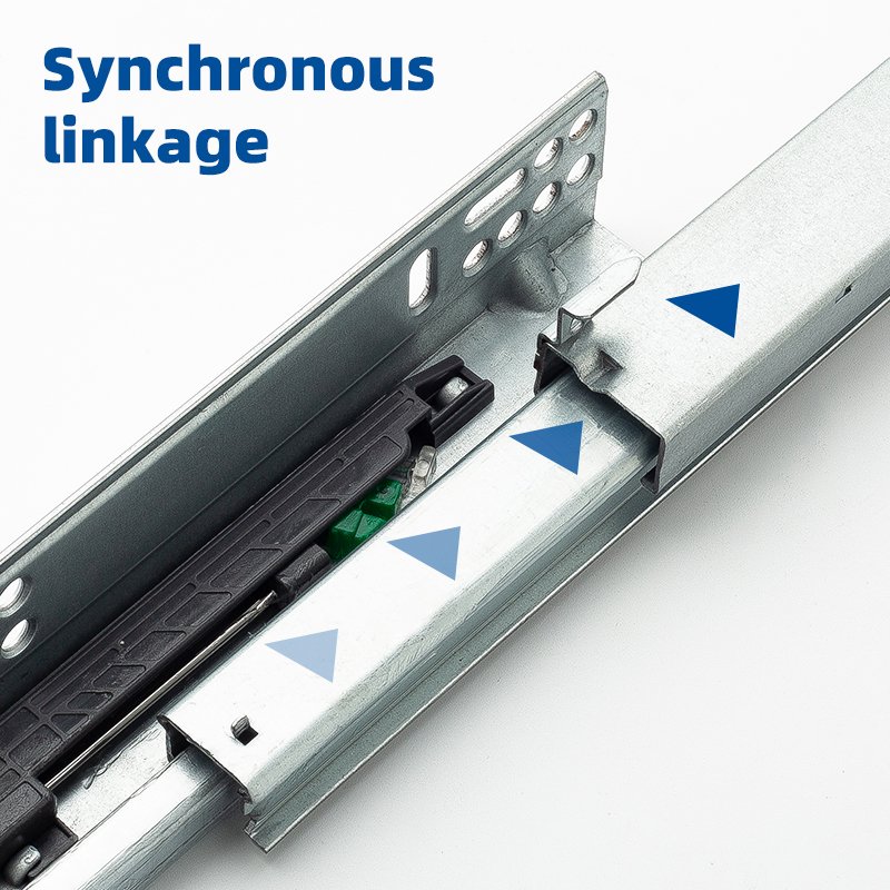 3 Fold Damper Basket Drawers Channel Hidden Telescopic Rail Push To Open Drawer Slide With 2D 3D Handles