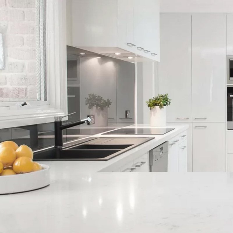 Customize modern home bar stone countertop marble top flat pack italian kitchen cabinet