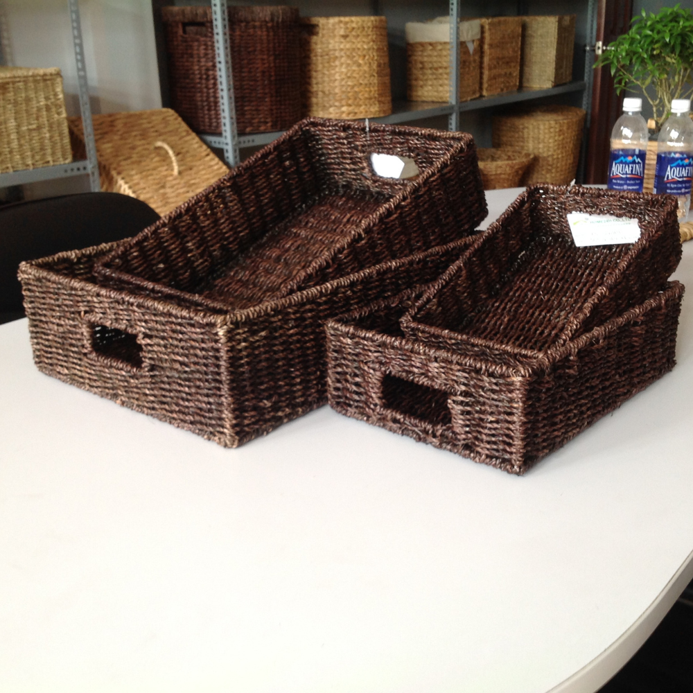 Best selling Water-Hyacinth or Seagrass Storage Basket Natural With Hole Handle Normal Weave in Vietnam manufacturer HO-2010