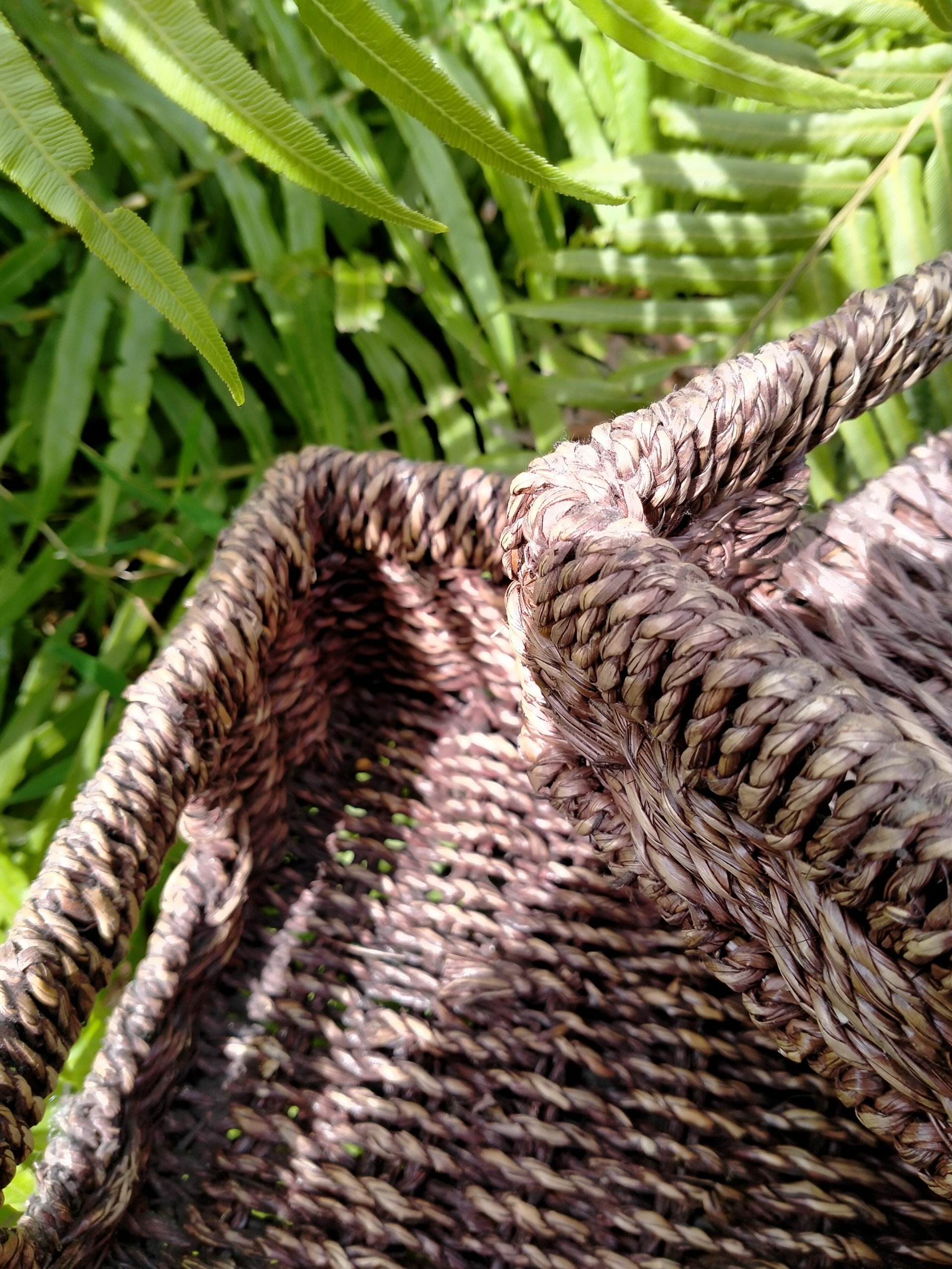 Best selling Water-Hyacinth or Seagrass Storage Basket Natural With Hole Handle Normal Weave in Vietnam manufacturer HO-2010