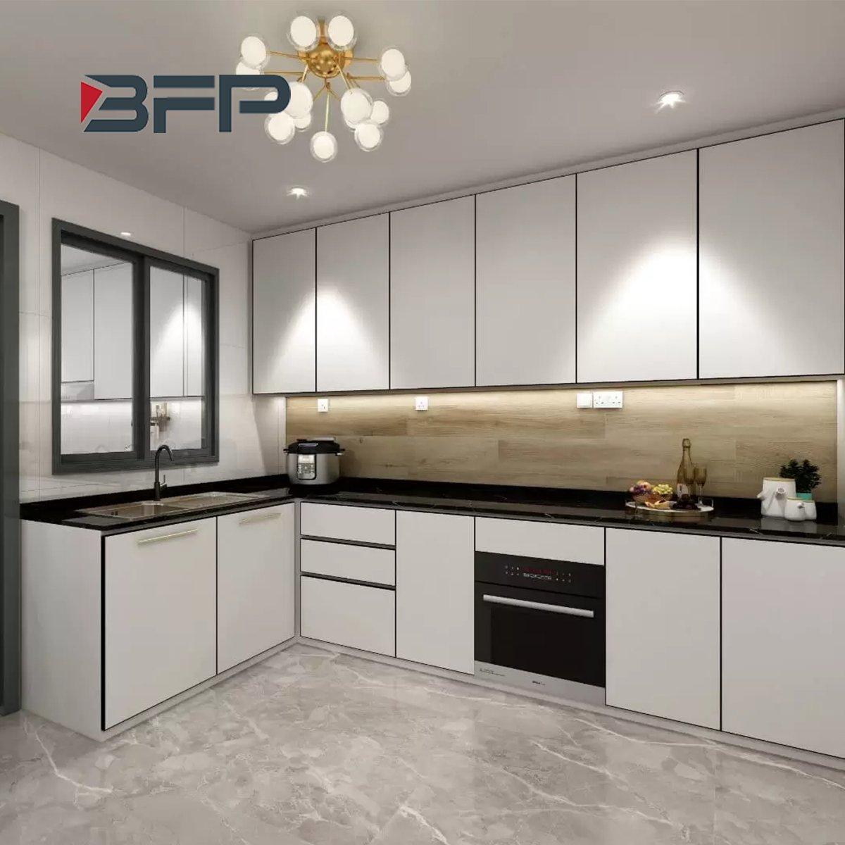 BFP Smart Free Design shaker Lacuqer 2 Pac Kitchen Cabinets kitchen storage cupboard