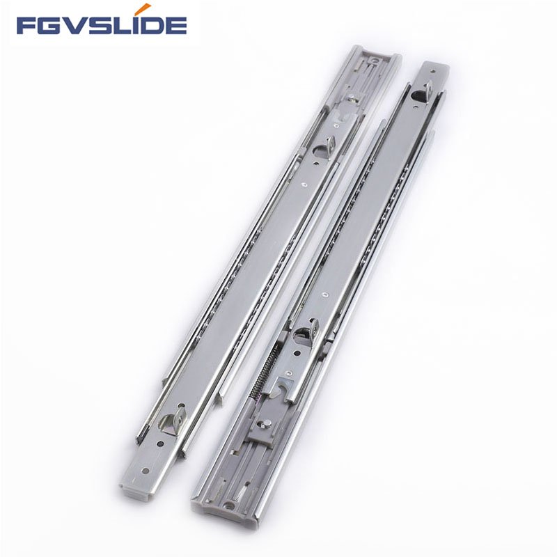45mm Double spring ball bearing drawer slide rail hydraulic telescopic rail drawer slide soft close