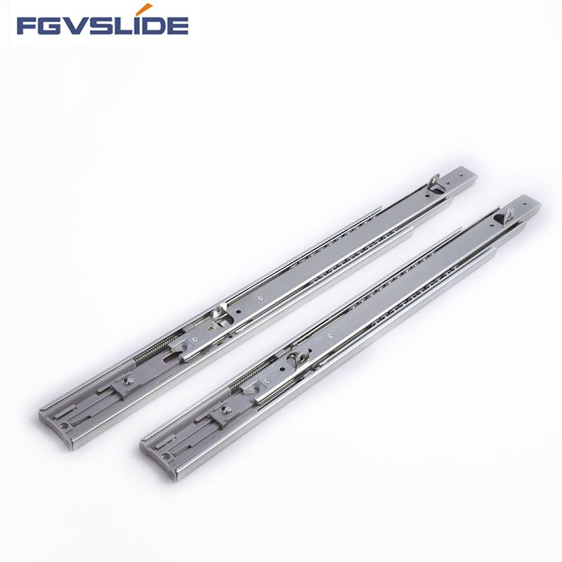 45mm Double spring ball bearing drawer slide rail hydraulic telescopic rail drawer slide soft close