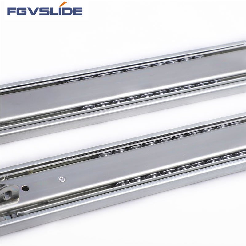45mm Double spring ball bearing drawer slide rail hydraulic telescopic rail drawer slide soft close