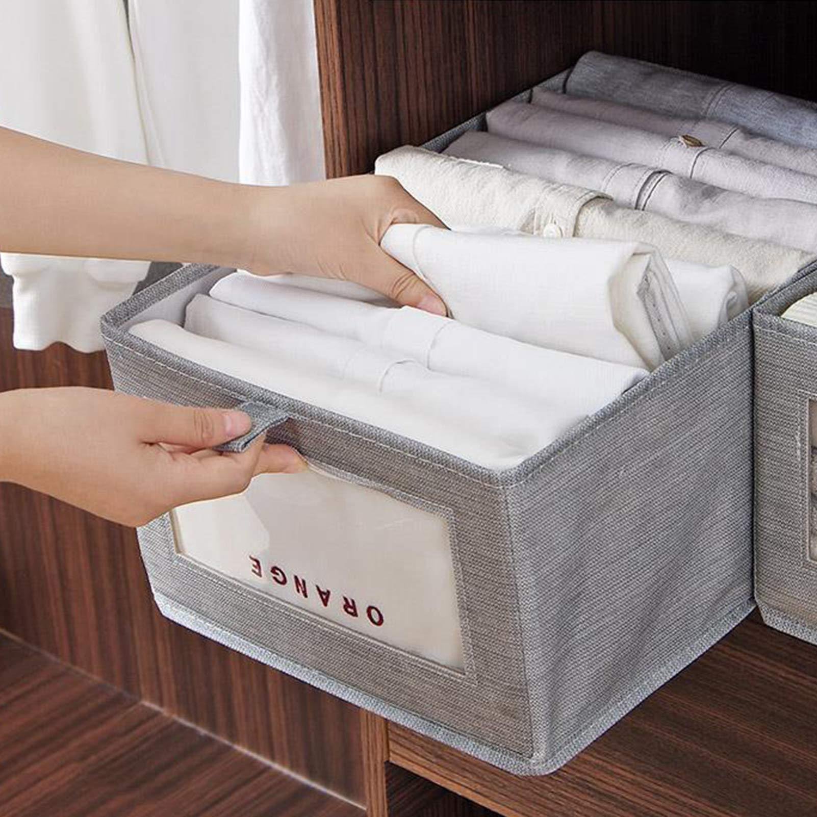Storage Baskets 100% Polyester Clothing Organizer, Basket for Laundry with Handle Baby Cloth Storage, Folding Storage Box