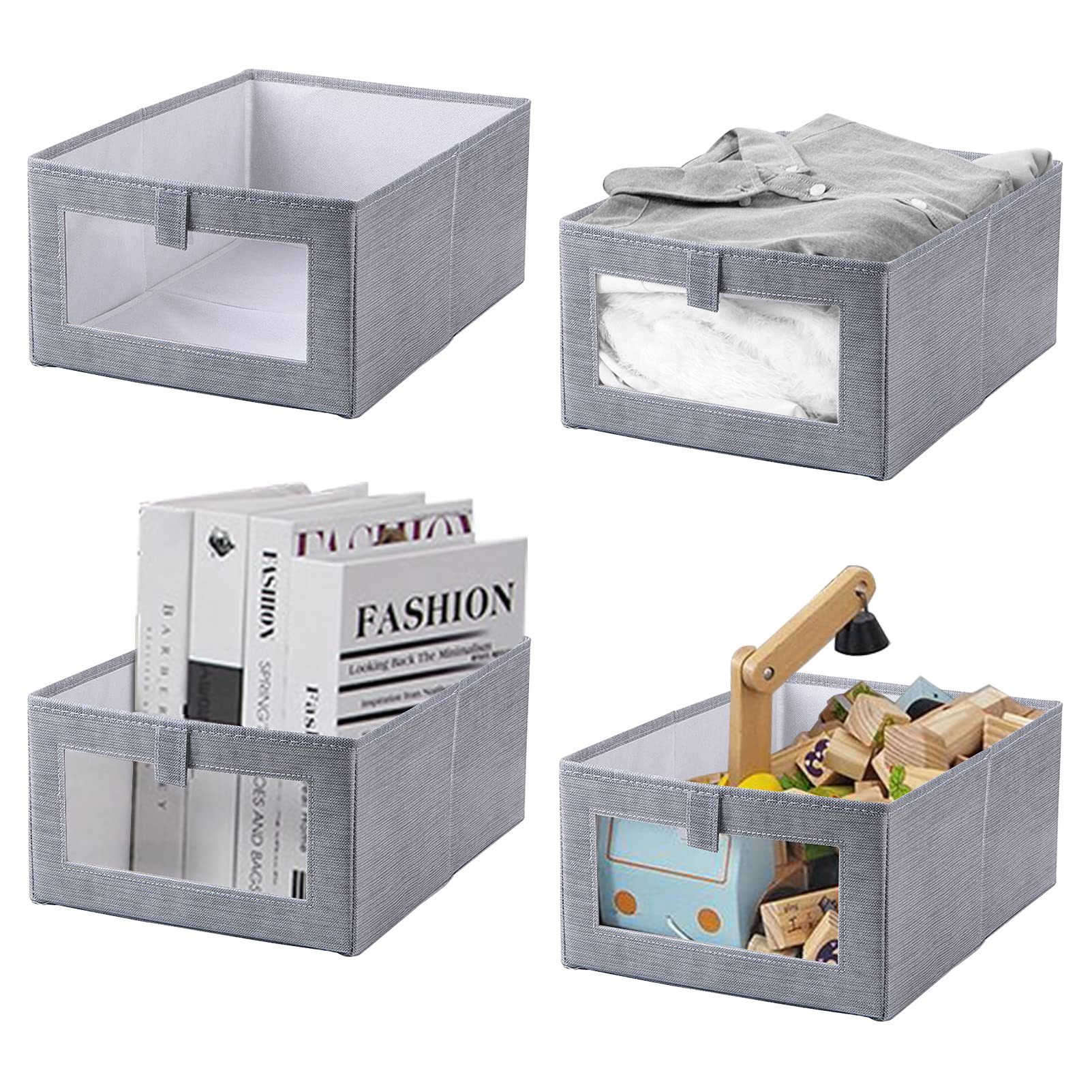 Storage Baskets 100% Polyester Clothing Organizer, Basket for Laundry with Handle Baby Cloth Storage, Folding Storage Box