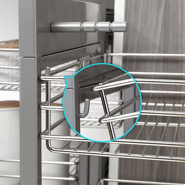 Full pull-out pantry steel wire cabinet magic corner basket for kitchen