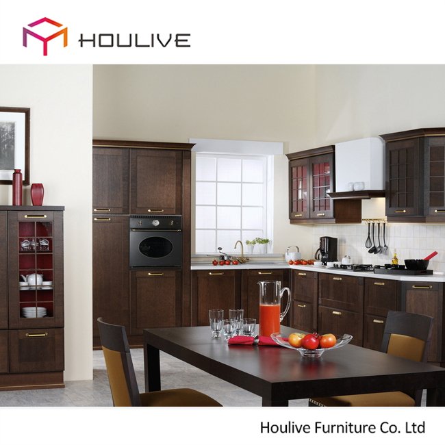 American standard Epresso shaker solid maple modular kitchen set cabinet dark color cupboard