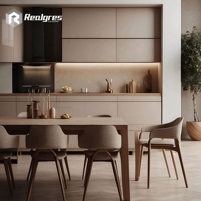 Realgres Export Cheap China Fiberglass White Wood Veneer Kitchen Sink Cabinets Foshan Kitchens
