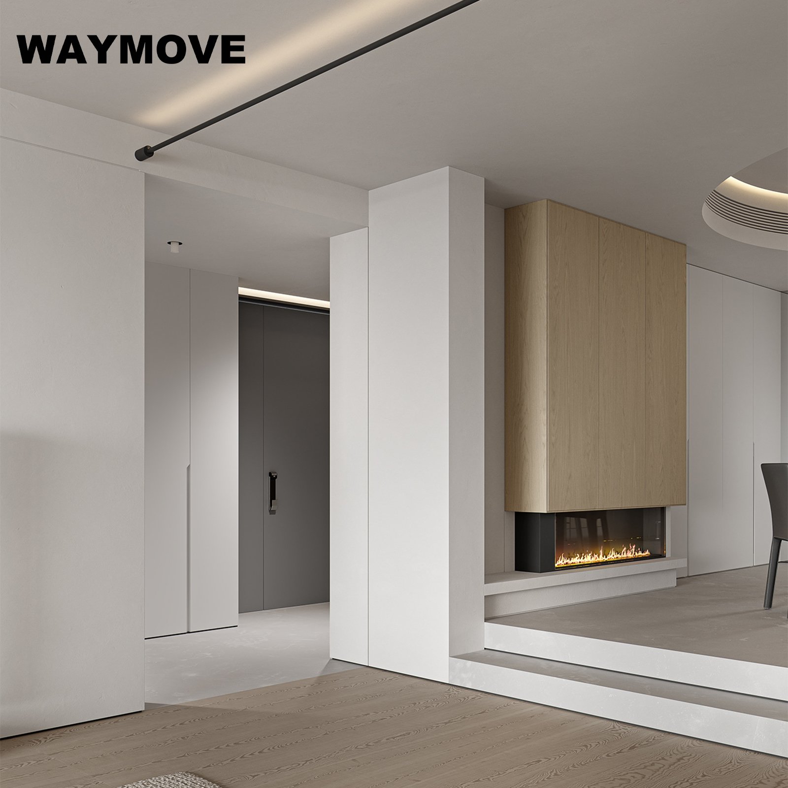 WAYMOVE Modern Modular Kitchen Cabinets with Island Table Practical Kitchen Furniture with Stylish Designs