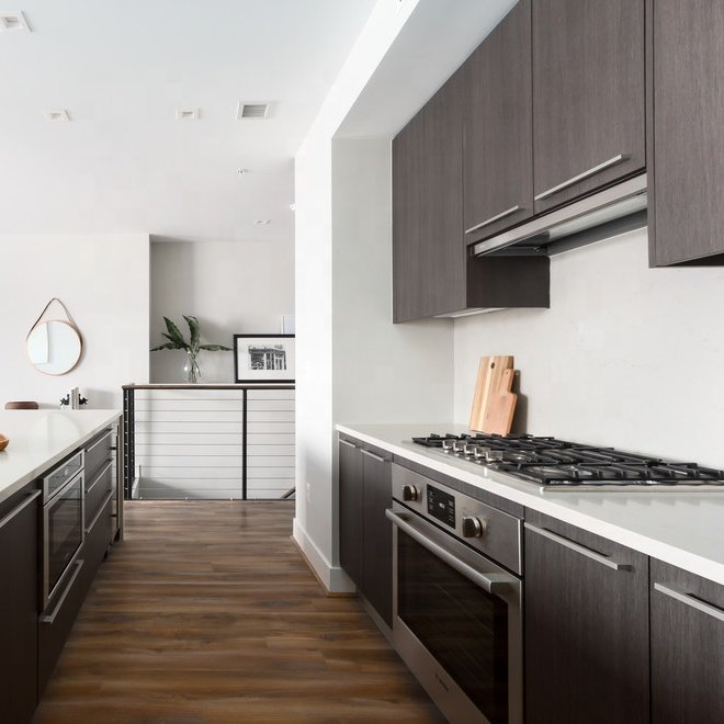 Modern house kitchen cheap melamine finish kitchen cabinet