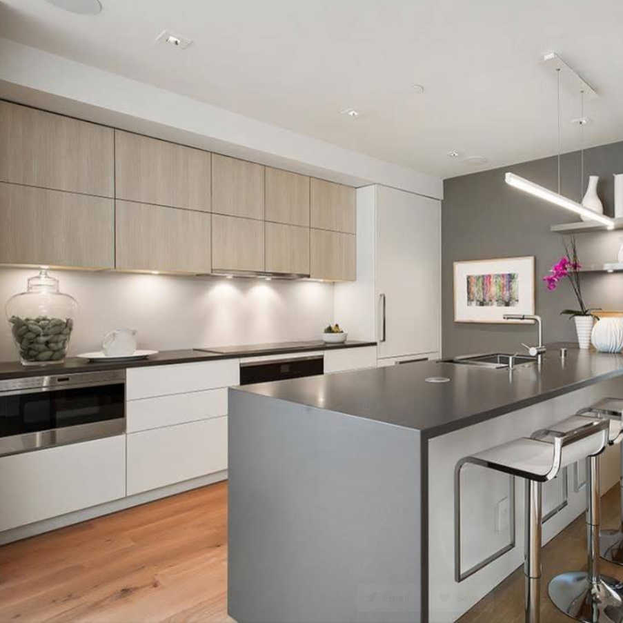 Modern house kitchen cheap melamine finish kitchen cabinet