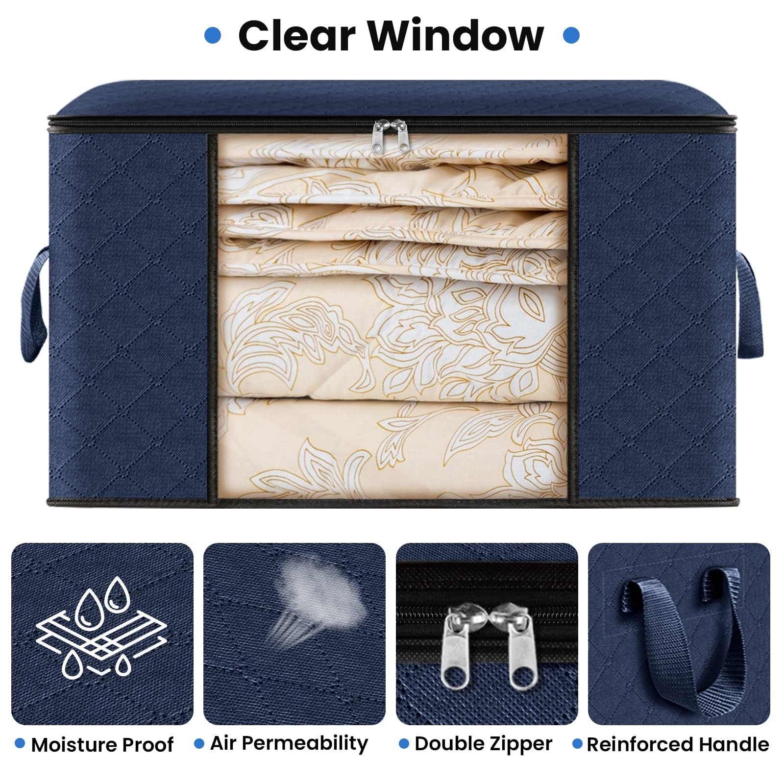 Manufacture Directly Translucent Waterproof Dust-proof Large Capacity Hanging Clothing Bins Storage Baskets For Clothes