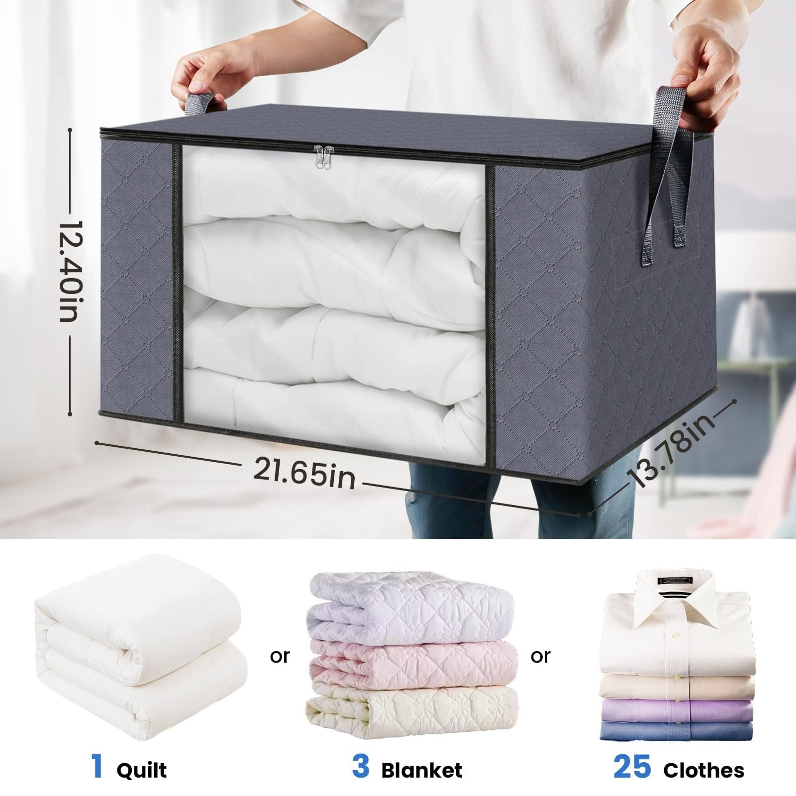 Manufacture Directly Translucent Waterproof Dust-proof Large Capacity Hanging Clothing Bins Storage Baskets For Clothes