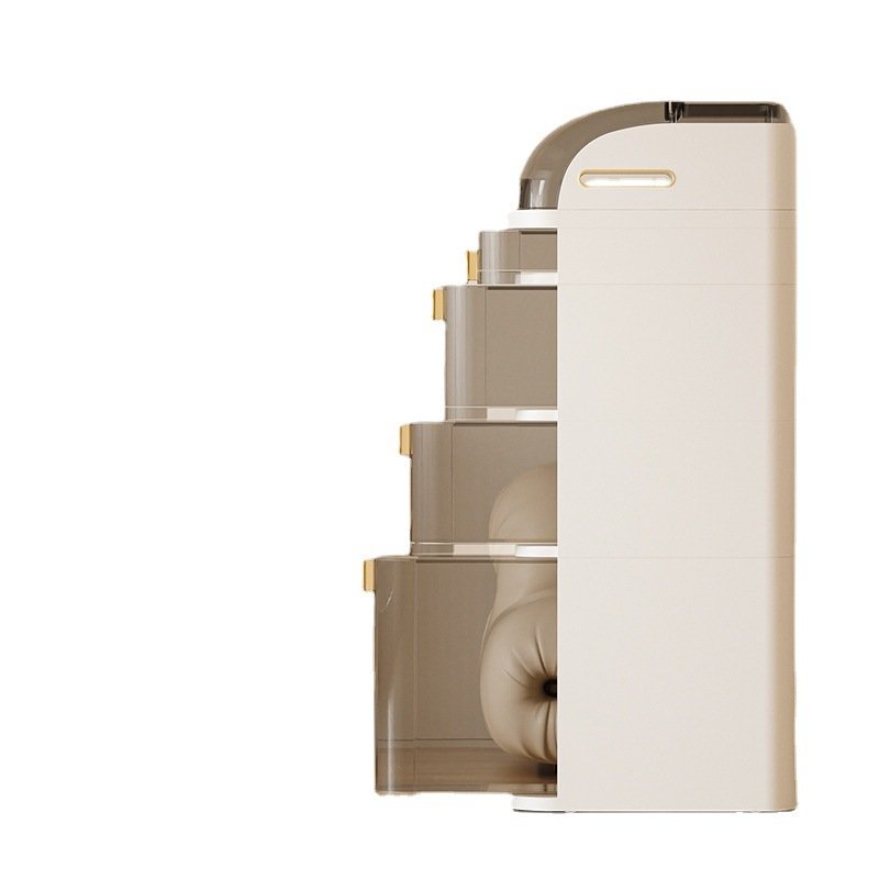 Bathroom Storage Cabinet With Clear Drawers Clamp Movable Side Narrow Organizer Toilet Paper Holder Freestanding Shelve Box
