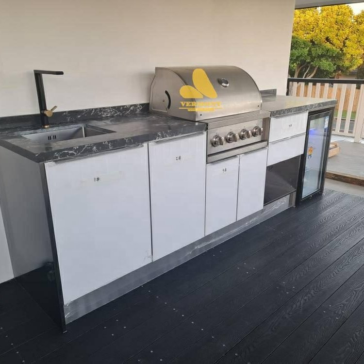2024 HangZhou Vermont Stainless Steel Kitchen Cabinets Outdoor Furniture With BBQ Grills Outdoor Kitchen Cabinets