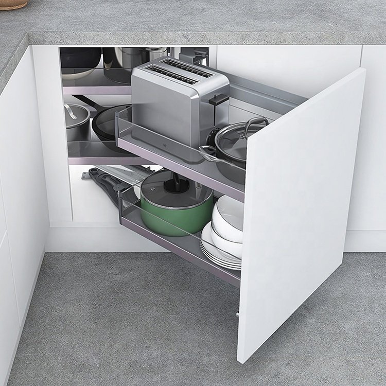 Base Cabinet Stainless Steel Magic Corner Pantry Rollout Basket Pull Out Storage Basket