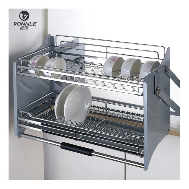Newly designed adjustable pull-down storage stainless steel basket basket drawers pull out basket