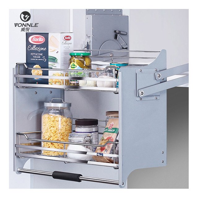 Newly designed adjustable pull-down storage stainless steel basket basket drawers pull out basket