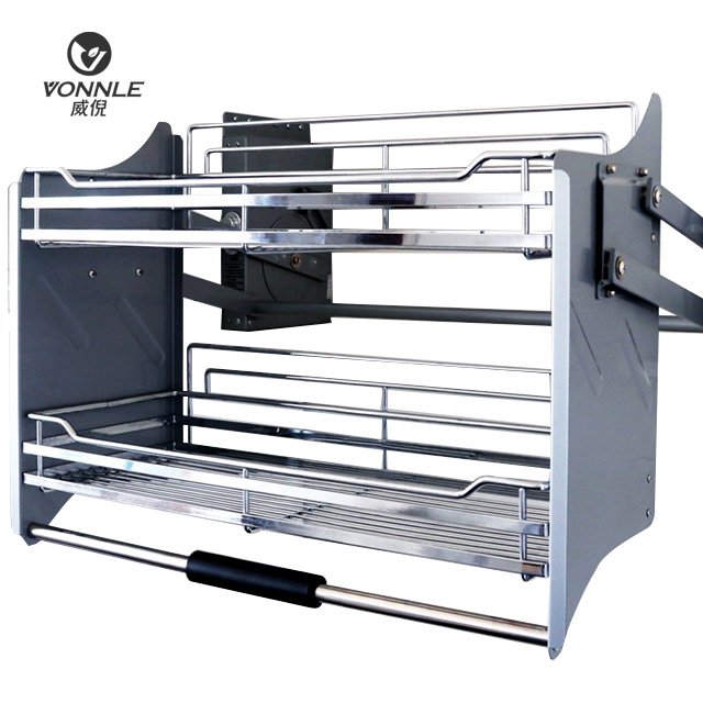 Newly designed adjustable pull-down storage stainless steel basket basket drawers pull out basket