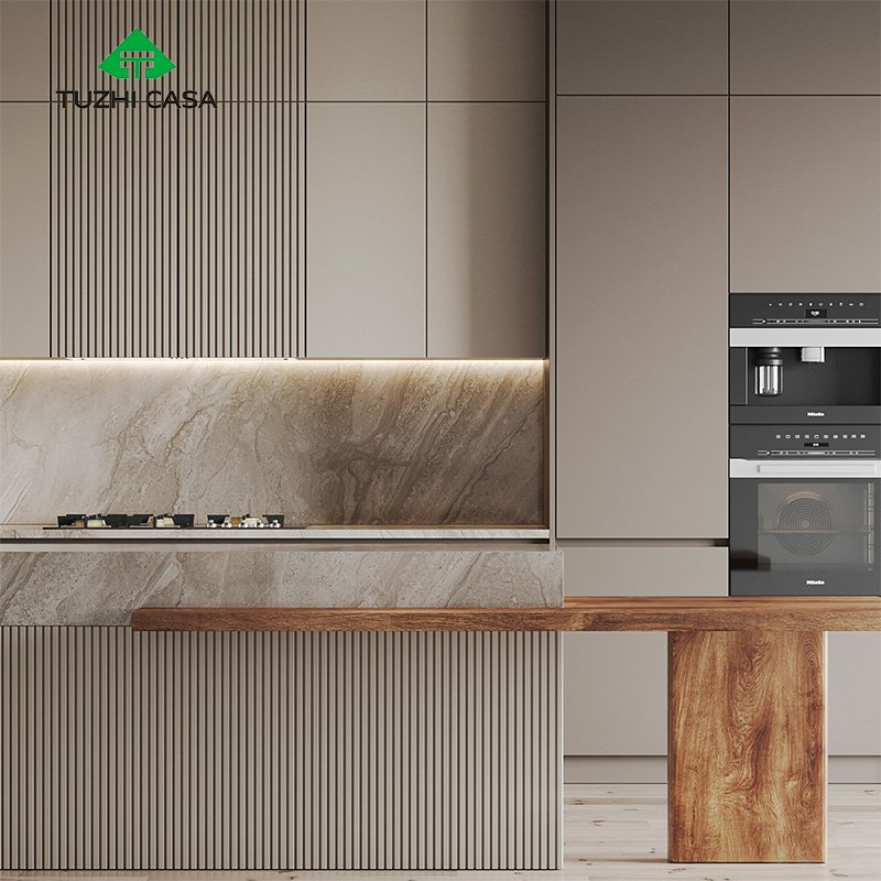 TUZHI CASA Latest Designs Modern Sets rta Furniture 304 stainless steel wall kitchen cabinets