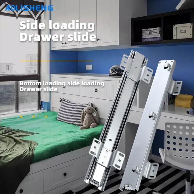 AOLISHENG Pull Out Shelves Kitchen Cabinets Soft Close Sliding Wire Baskets Drawer Slide Rail