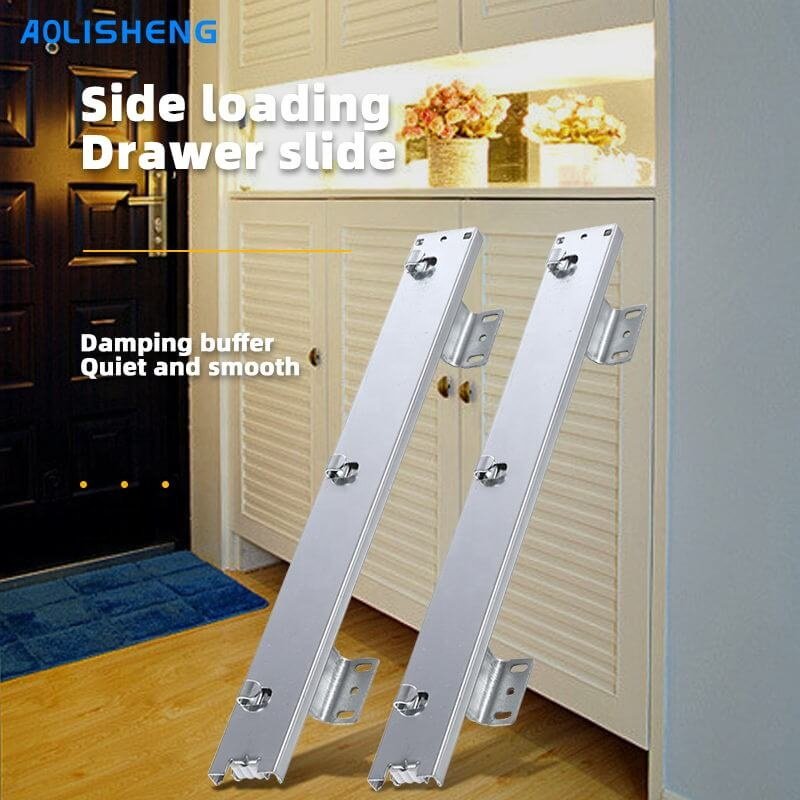 AOLISHENG Pull Out Shelves Kitchen Cabinets Soft Close Sliding Wire Baskets Drawer Slide Rail