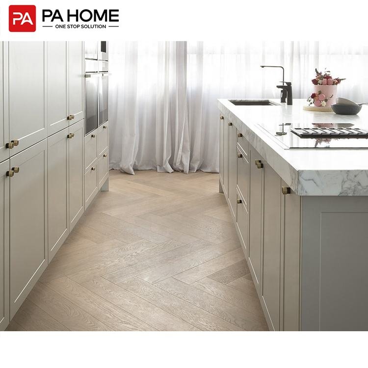 PA modern island grey pvc membrane shaker pantry kitchen cabinets