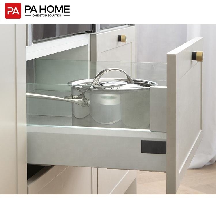 PA modern island grey pvc membrane shaker pantry kitchen cabinets