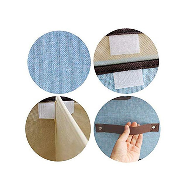 Factory Wholesale Linen Collapsible Box Foldable Fabric Clothing Shelf Organizer Basket Folding Storage Box with Lid