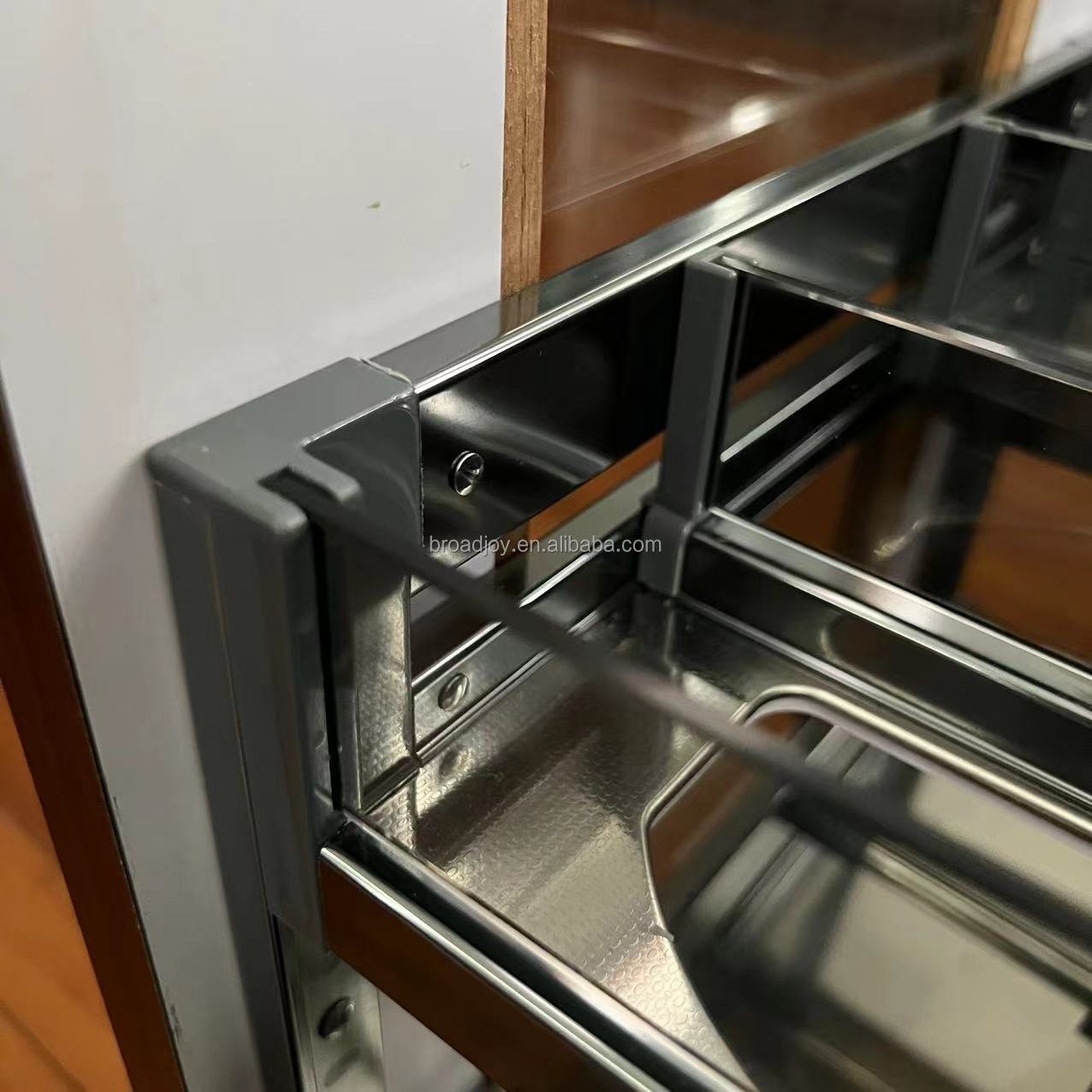 Factory Kitchen Cabinet Glass Seasoning Basket Drawer Basket kitchen storage Kitchen Pull Out Basket