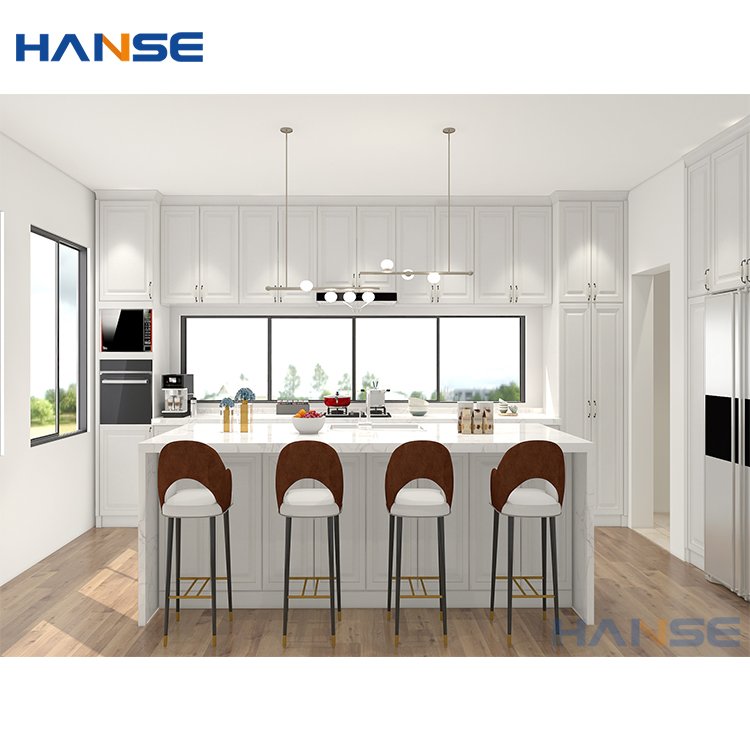 High End Pantry Cupboard Cabinets Furniture Set Design Modern Luxury White Modular Kitchen Cabinet With Island Style